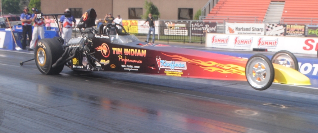 Tin Indian Performance Dragster big wheelie Norwalk 2014