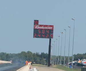 Jeff Kauffman 5.841 at 244.29 mph score board shot