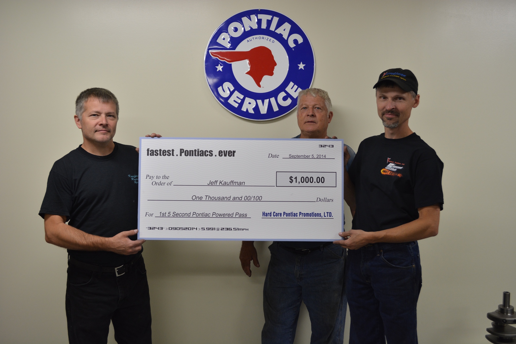 Jeff Mark and Steve Kauffman with their BIG CHECK from HCPP