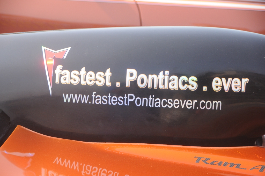 Scott Fischer hood scoop with fastest Pontiacs ever logo