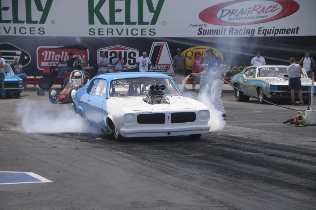 George Z 1974 Pontiac GTO burnout Norwalk 2014